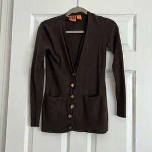 Brown Wool Tory Burch Cardigan size S